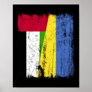 Uae Ukraina Halv Flagga Emiratisk Ukrainsk Kultur Poster