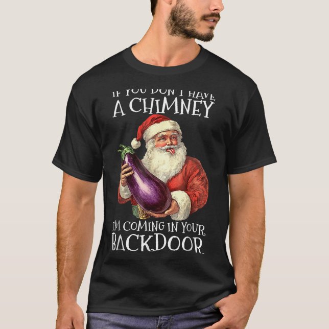 Ual Innuendo Santa Rude Christmas  T Shirt (Framsida)