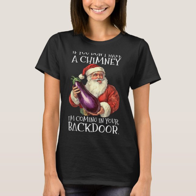 Ual Innuendo Santa Rude Christmas  T Shirt (Framsida)
