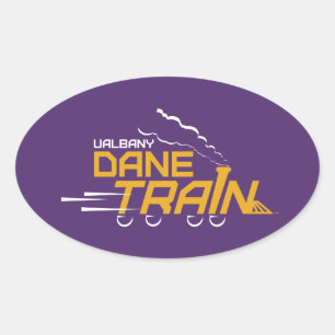 UAlbany Dane Tåg Logotyp Ovalt Klistermärke