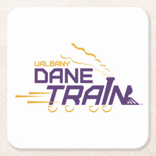 UAlbany Dane Tåg Logotyp Underlägg Papper Kvadrat