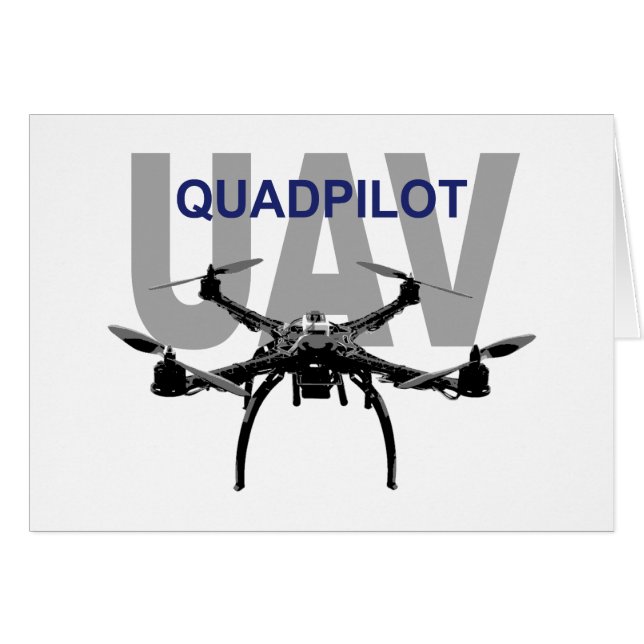 UAV Quadpilot Quadcopter Pilot Hälsningskort (Framsidan Horizontal)