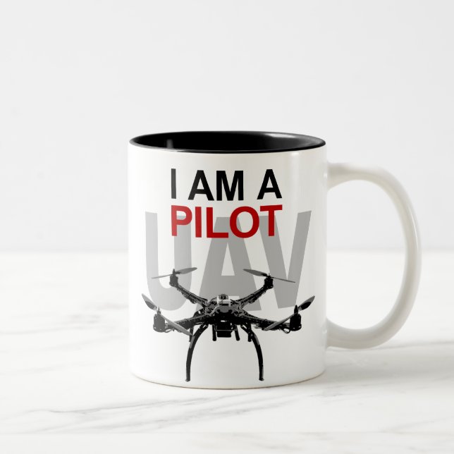 UAV Quadpilot Quadcopter Pilot Två-Tonad Mugg (Höger)
