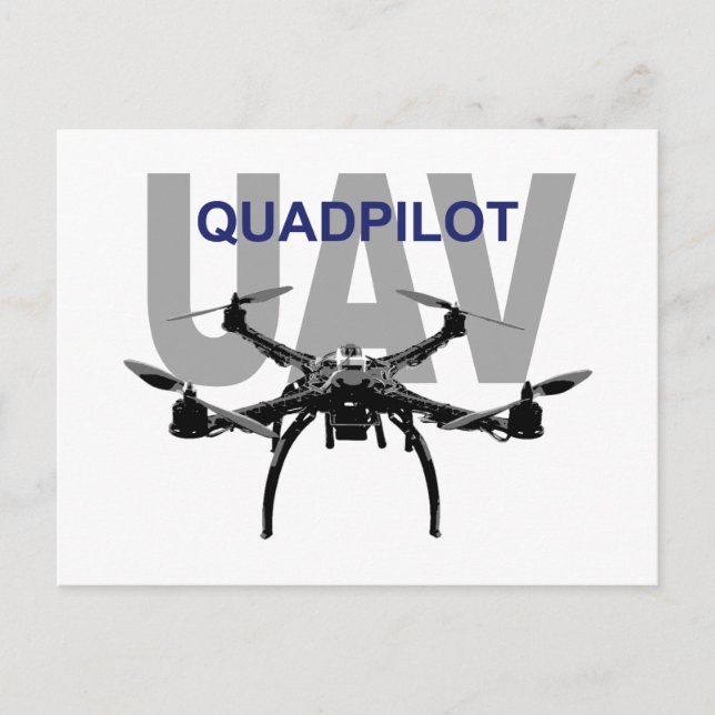 UAV Quadpilot Quadcopter Pilot Vykort (Framsida)