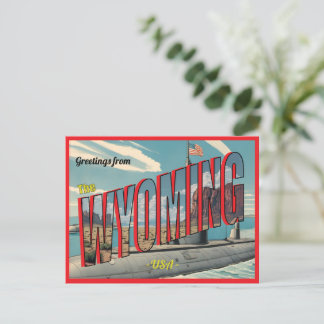 Ubåt Wyoming För USA Retro vykort