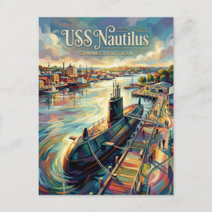 Ubåtsstyrkans bibliotek och museum Connecticut Vykort