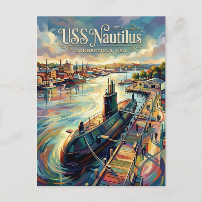 Ubåtsstyrkans bibliotek och museum Connecticut Vykort (Framsida)