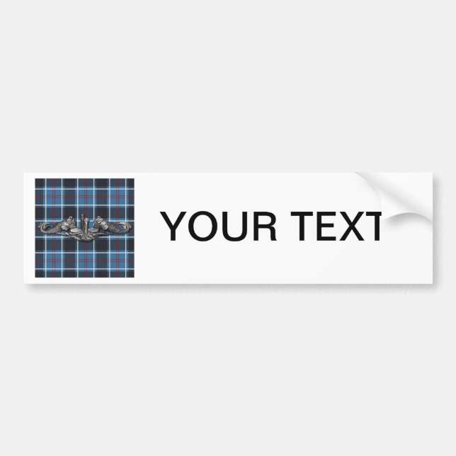 Ubåtstjänst-tartan Bildekal (Framsidan)