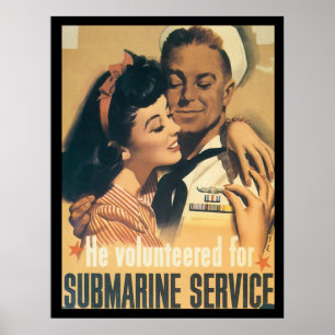 Ubåtstjänst WWII Poster
