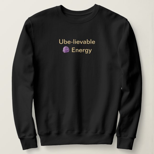Ube-lievable Energy Filipino Pun: Black T Shirt (Design framsida)