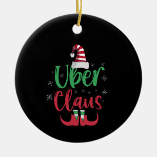 Uber Claus Funny Santa Family Matching Gift Julgransprydnad Keramik