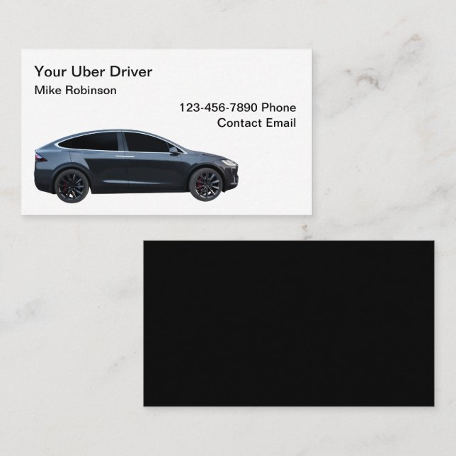 Uber Förar Enkla Affärskort Design Visitkort (Fram/baksida)