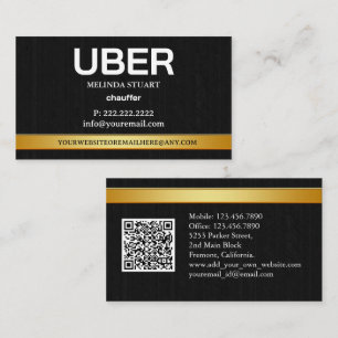 Uber-förare Modern guldgräns Referral QR CODE Visitkort