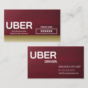 Uber-förare Modern guldgräns Rekommendation Visitkort