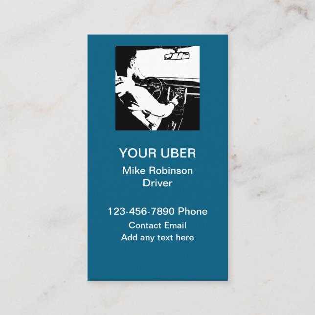 Uber-förare Ride Hailing Viska kort  (Framsida)