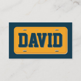 Uber Lyft Driver Orange och Blue License Plate Visitkort