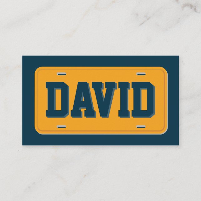Uber Lyft Driver Orange och Blue License Plate Visitkort (Framsida)