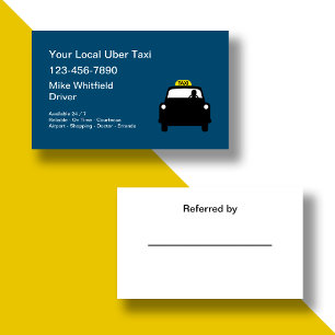 Uber Taxi Ride Sharing Courier Visitkort