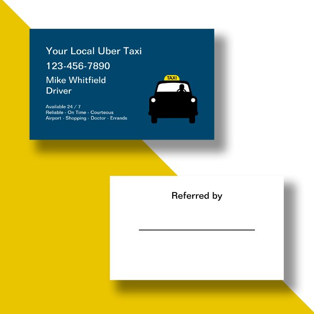 Uber Taxi Ride Sharing Courier Visitkort (Skapare uppladdad)