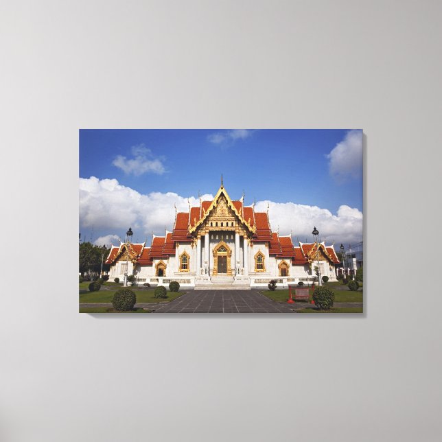 Ubosot-hall eller Bot, Wat Benchamabophit, Bangkok Canvastryck (Framsida)