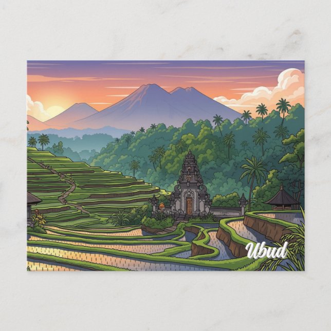 Ubud Bali Indonesia Travel Vykort (Framsida)
