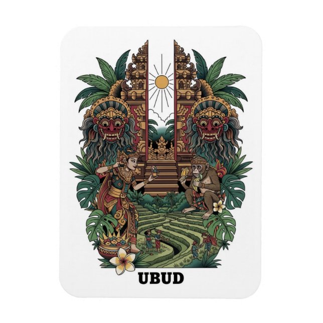Ubud Bali Indonesien Resa Magnet (Vertikal)