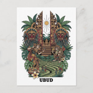 Ubud Bali Indonesien Resa Vykort
