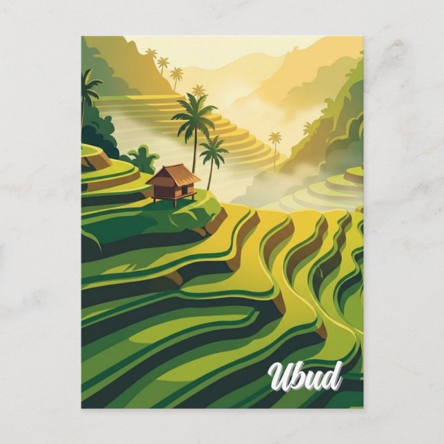 Ubud Bali Indonesien Resa Vykort (Framsida)