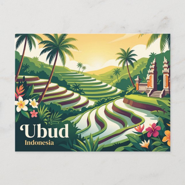 Ubud Indonesien Vykort (Framsida)