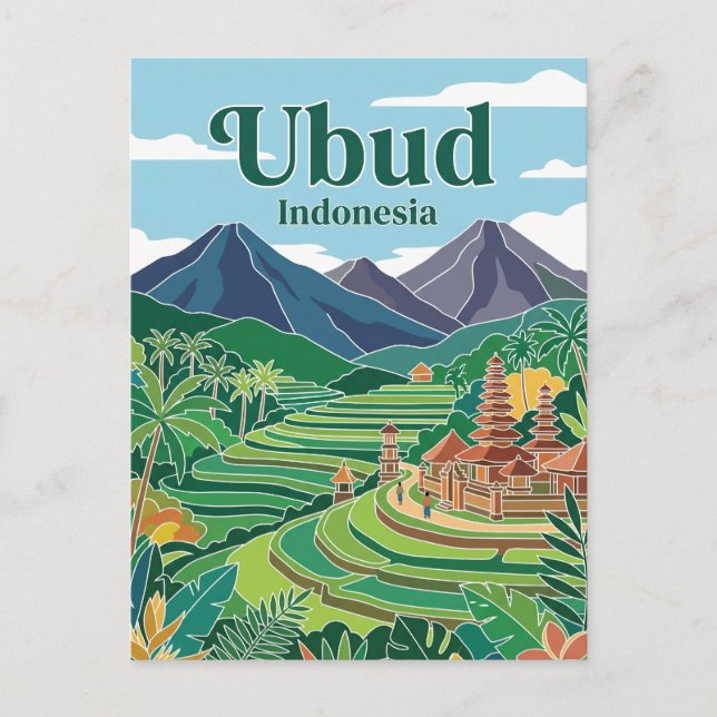 Ubud Indonesien Vykort (Framsida)