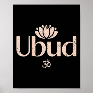 Ubud Li Om andlig lotusresor meditation yoga Poster