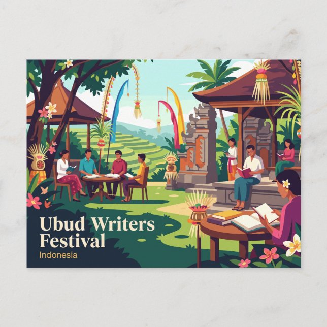 Ubud Writers Festival Indonesien Vykort (Framsida)
