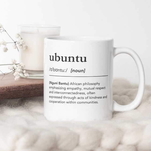 Ubuntu Definition I är för att vi är Kaffemugg (Skapare uppladdad)
