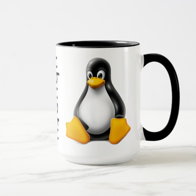 Ubuntu kaffemugg med logotypen och tuxen (Höger)