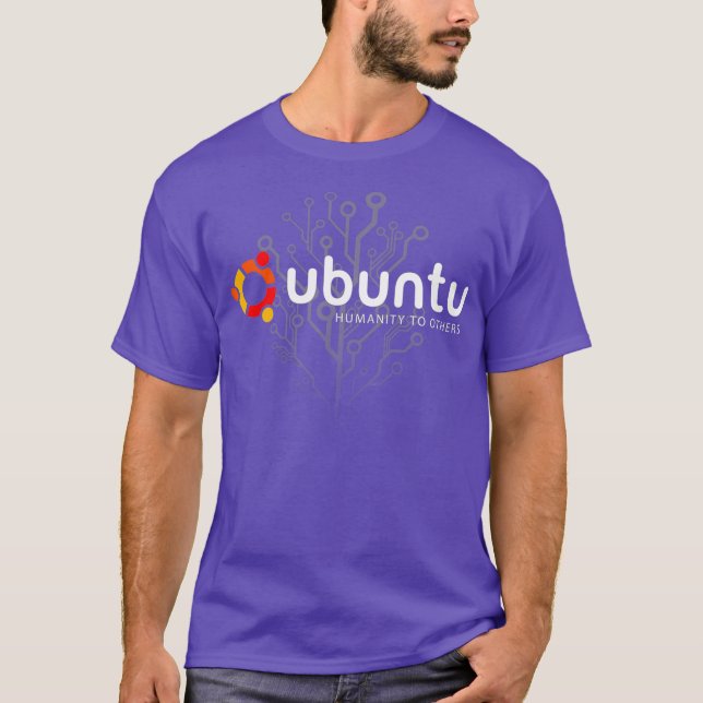 Ubuntu Linux Humanity mot andra T Shirt (Framsida)