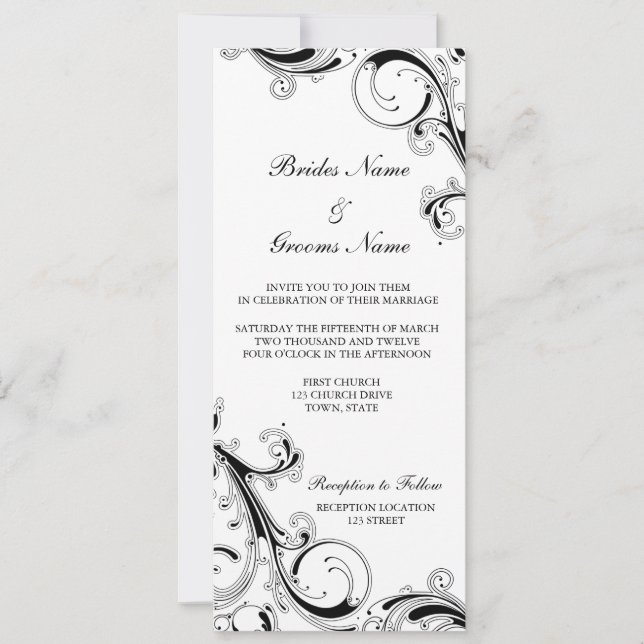 uc filagree 3,5 x 9 BGversaler Inbjudningar (Framsida)