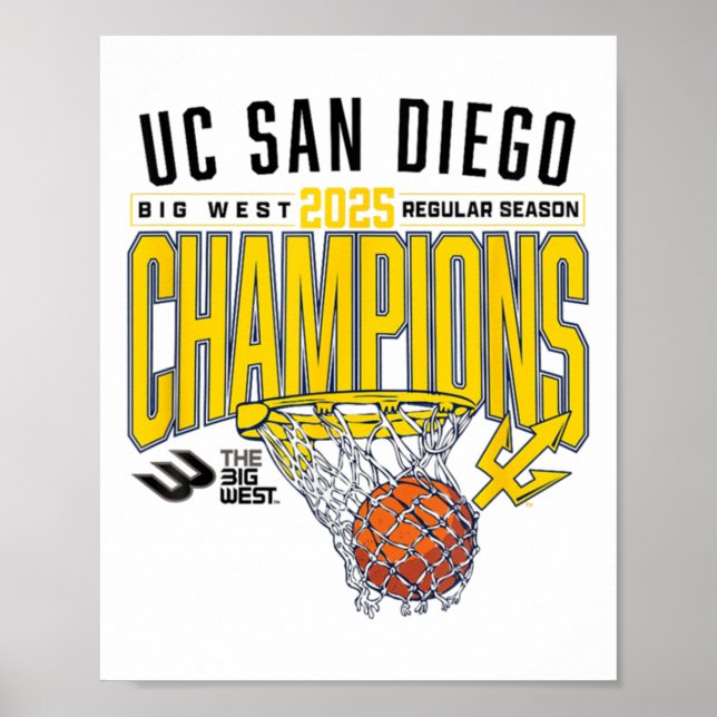 Uc San Diego Tretons 2025 Regular Season Basketbal Poster (Framsidan)