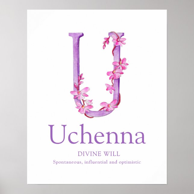 Uchenna-namn för Orchid Brev Poster (Framsidan)