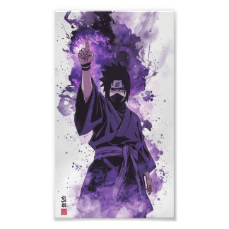 Uchiha – Cinematic Watercolor Bakgrundsbild Fototryck