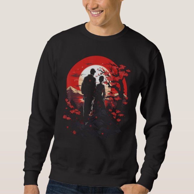 Uchikake Bröllop Kimono Japansk Art Graphic Tees Lång Ärmad Tröja (Framsida)