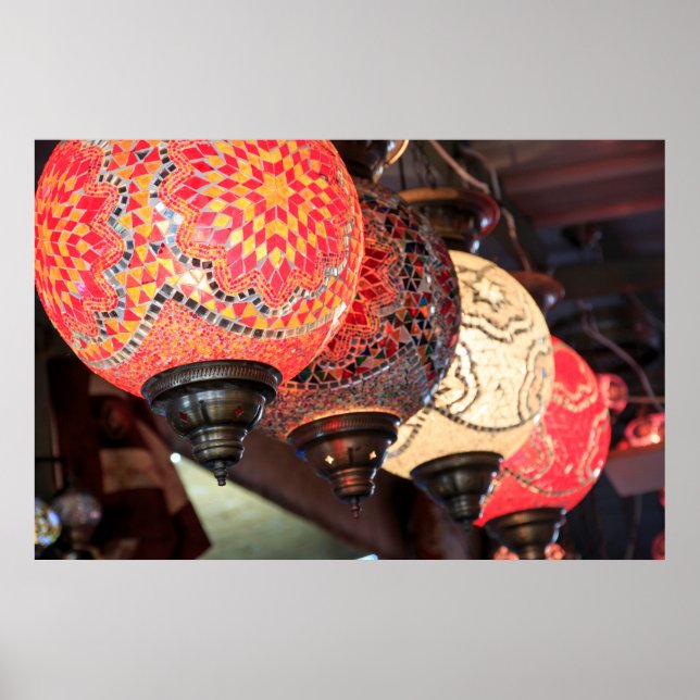 Uchisar, Färgglada, mosaiklampor Poster (Framsidan)