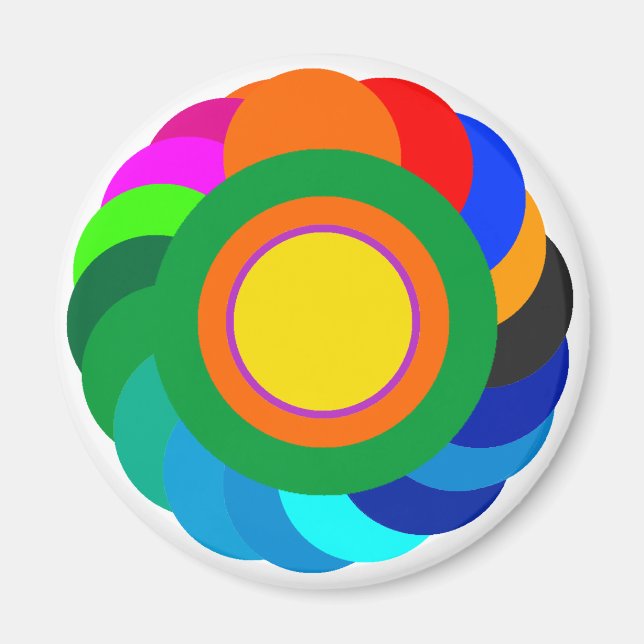 ! UCreate med Färg Circles Solid SqCircleTran2 Magnet (Framsidan)