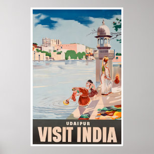 Udaipur Art Indien Resa Poster Indisk Tryck