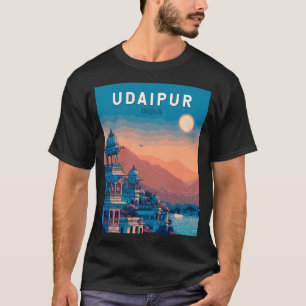 Udaipur India Illustration Travel Art Vintage T Shirt