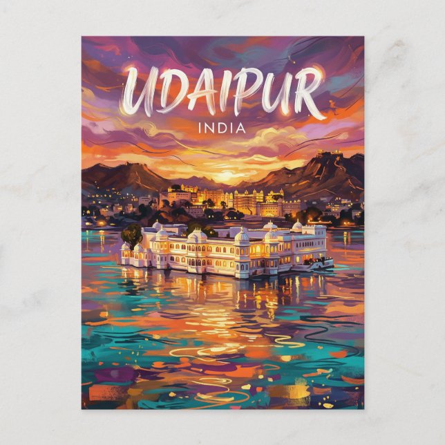 Udaipur Indien Vykort (Framsida)