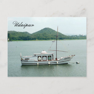 udaipur sjö-båt vykort