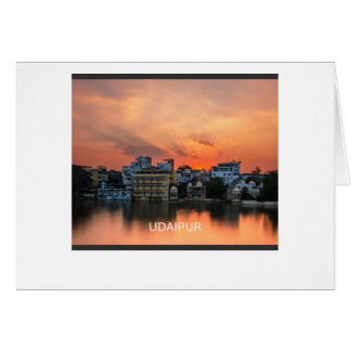 Udaipur solnedgång över Lake Pichola OBS Kort