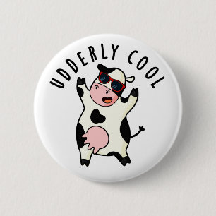 UdÄldre Coola Funny Cow Pun Knapp