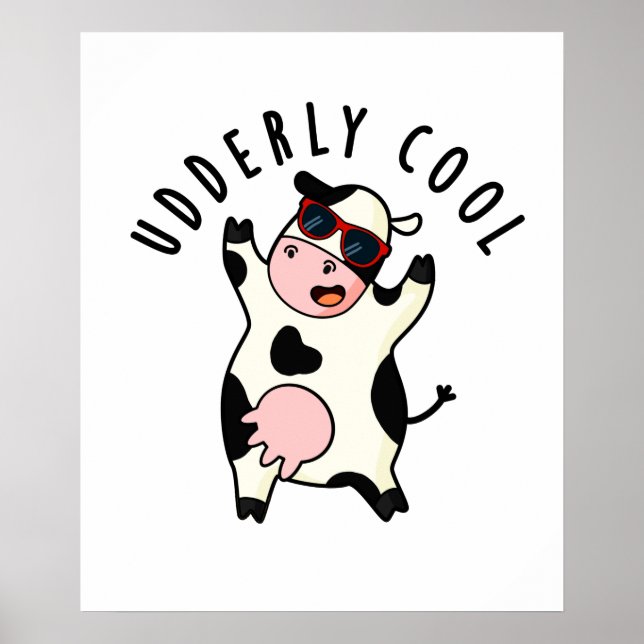 UdÄldre Coola Funny Cow Pun Poster (Framsidan)