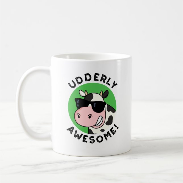 UdÄldre Fantastisk Funny Cow Pun Kaffemugg (Vänster)